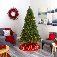 Nearly Natural New Hampshire 7 Foot Pre-Lit Fir Christmas Tree