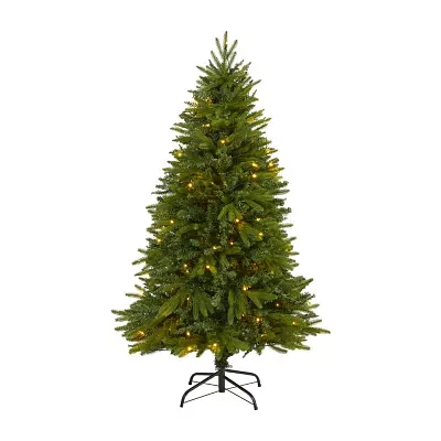 Nearly Natural Sun Valley 5 Foot Pre-Lit Fir Christmas Tree