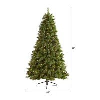 Nearly Natural Golden Tip 7 1/2 Foot Pre-Lit Pine Christmas Tree