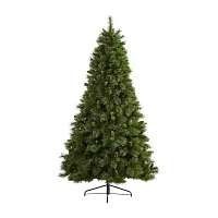 Nearly Natural Golden Tip 7 1/2 Foot Pre-Lit Pine Christmas Tree