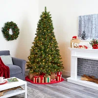 Nearly Natural Golden Tip 7 1/2 Foot Pre-Lit Pine Christmas Tree