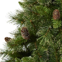 Nearly Natural Golden Tip 7 1/2 Foot Pre-Lit Pine Christmas Tree