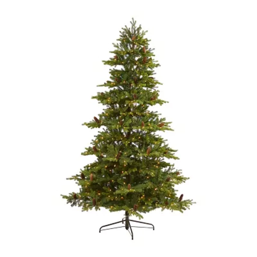 Nearly Natural Yukon Mountain 7 1/2 Foot Pre-Lit Fir Christmas Tree