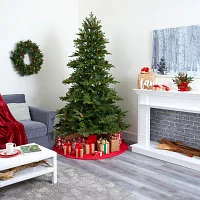 Nearly Natural Yukon Mountain 7 1/2 Foot Pre-Lit Fir Christmas Tree