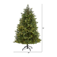 Nearly Natural 6 Foot Pre-Lit Fir Christmas Tree