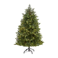 Nearly Natural 6 Foot Pre-Lit Fir Christmas Tree