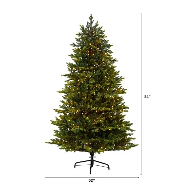 Nearly Natural North Carolina 7 Foot Pre-Lit Fir Christmas Tree