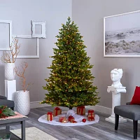 Nearly Natural North Carolina 7 Foot Pre-Lit Fir Christmas Tree