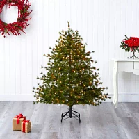 Nearly Natural 5 Foot Pre-Lit Pine Christmas Tree