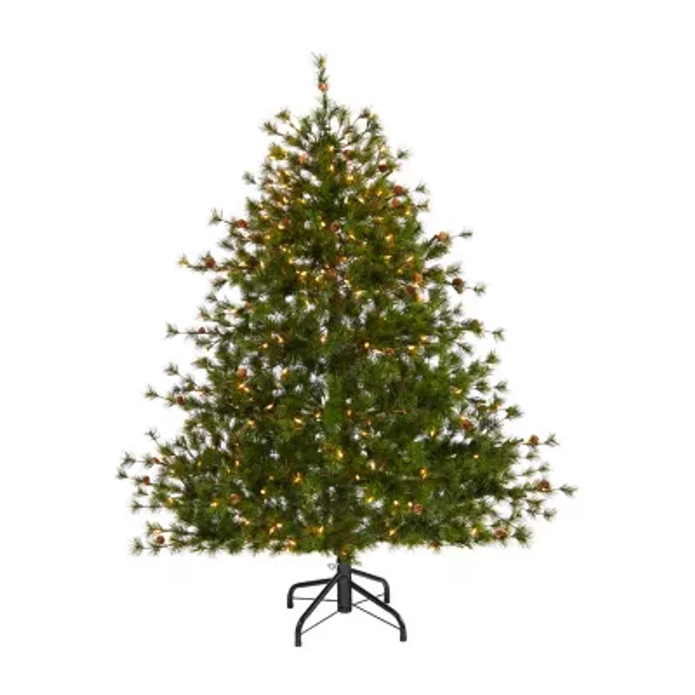 Nearly Natural 5 Foot Pre-Lit Pine Christmas Tree