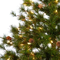 Nearly Natural 5 Foot Pre-Lit Pine Christmas Tree