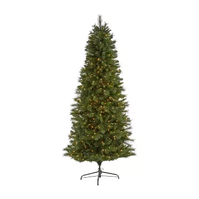 Nearly Natural  Slim 7 1/2 Foot Pre-Lit Pine Christmas Tree