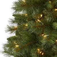 Nearly Natural  Slim 7 1/2 Foot Pre-Lit Pine Christmas Tree