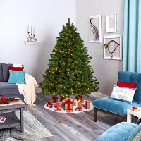 Nearly Natural 7ft Mixed Pine 7 Foot Pre-Lit Pine Christmas Tree