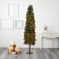 Nearly Natural Grand Alpine 7 Foot Pre-Lit Pine Christmas Tree