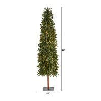 Nearly Natural Grand Alpine 7 Foot Pre-Lit Pine Christmas Tree