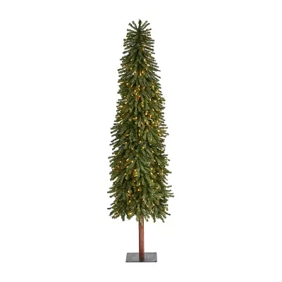 Nearly Natural Grand Alpine 7 Foot Pre-Lit Pine Christmas Tree