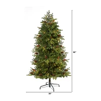 Nearly Natural Yukon Mountain 5 1/2 Foot Pre-Lit Fir Christmas Tree