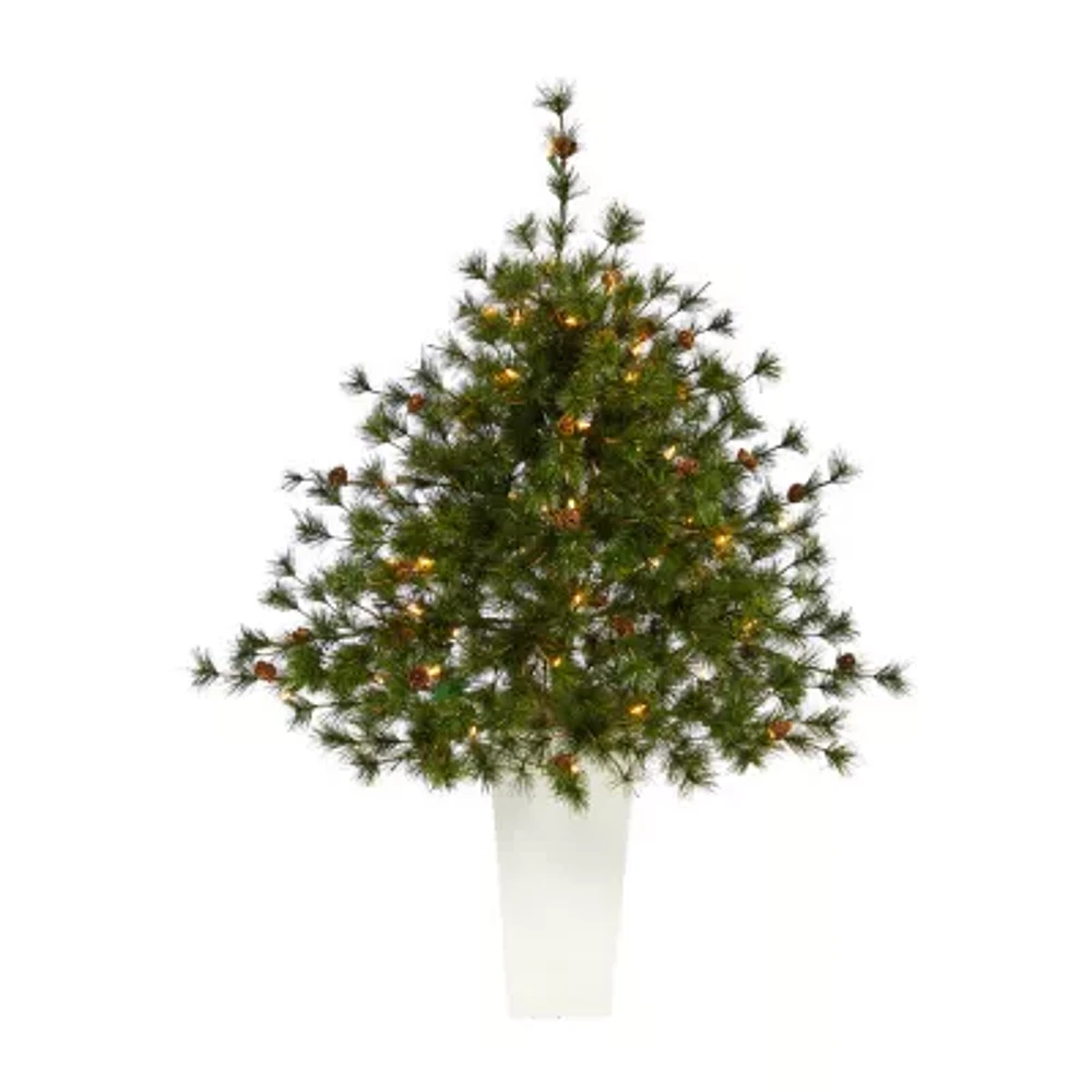 Nearly Natural Colorado Mountain 3 1/2 Foot Pre-Lit Potted Pine Christmas Tree