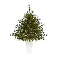 Nearly Natural Colorado Mountain 3 1/2 Foot Pre-Lit Potted Pine Christmas Tree