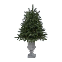 Nearly Natural 3 1/2 Foot Pre-Lit Potted Spruce Christmas Tree