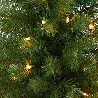 Nearly Natural Virginia Fir 4 1/2 Foot Pre-Lit Potted Fir Christmas Tree