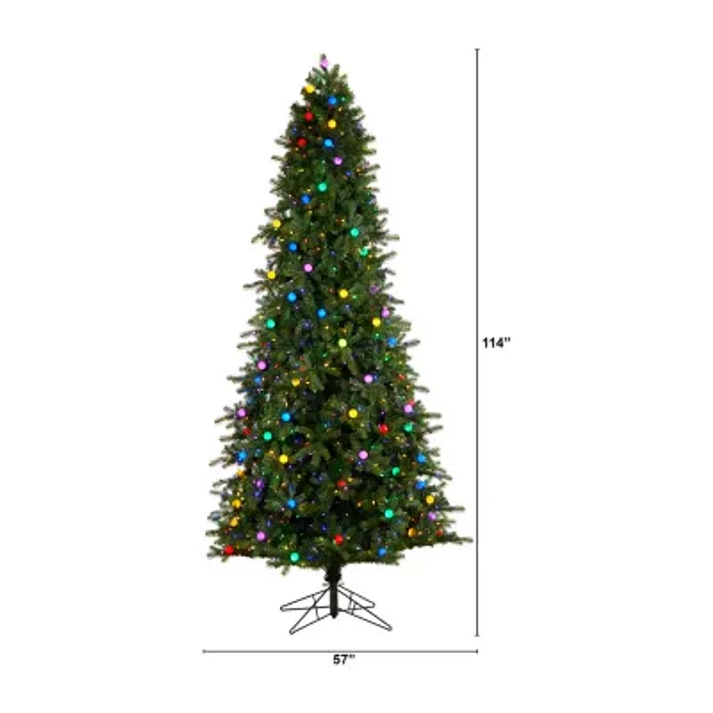Nearly Natural Fir 9 1/2 Foot Pre-Lit Fir Christmas Tree