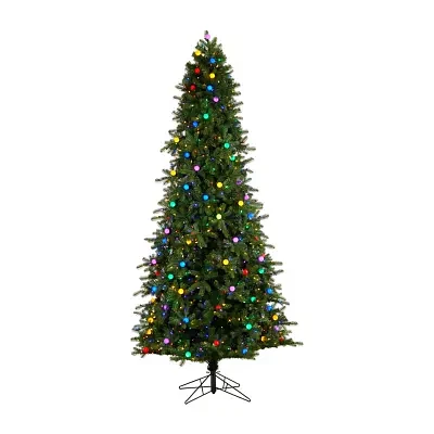 Nearly Natural Fir 9 1/2 Foot Pre-Lit Fir Christmas Tree