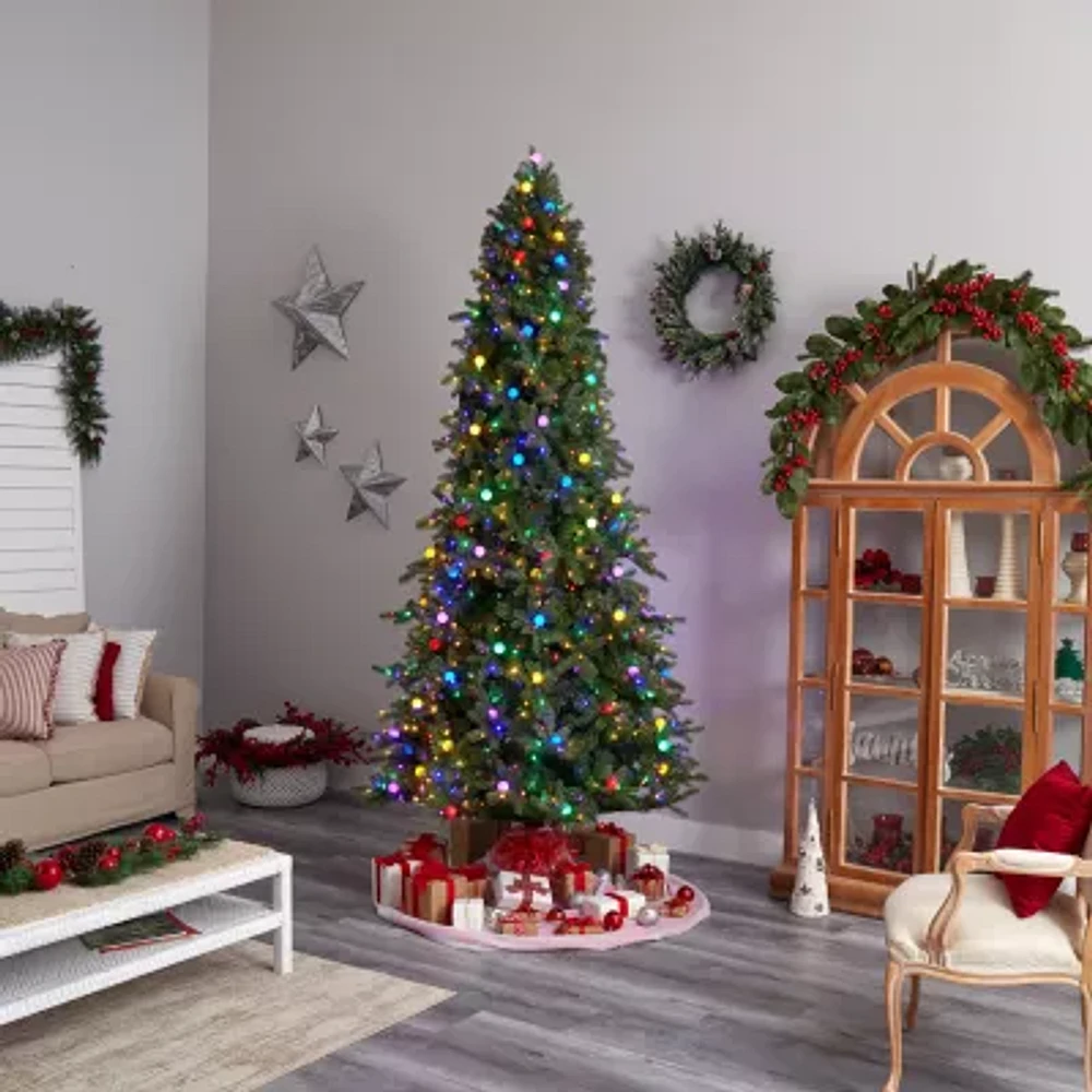 Nearly Natural Fir 9 1/2 Foot Pre-Lit Fir Christmas Tree