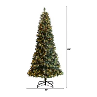 Nearly Natural Frosted Foot Pre-Lit Flocked Pine Christmas Tree