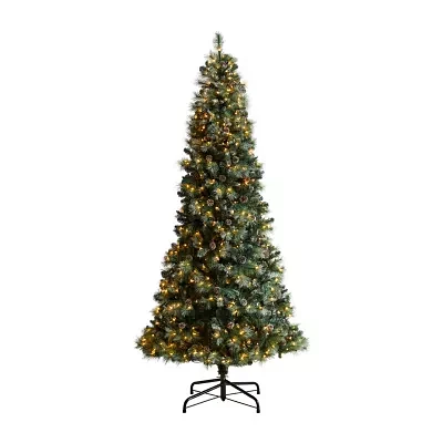 Nearly Natural Frosted Foot Pre-Lit Flocked Pine Christmas Tree