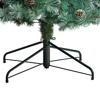 Nearly Natural Frosted 8 Foot Pre-Lit Flocked Pine Christmas Tree