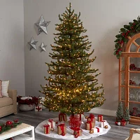 Nearly Natural 9 Foot Pre-Lit Pine Christmas Tree