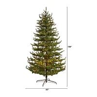 Nearly Natural 9 Foot Pre-Lit Pine Christmas Tree