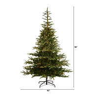 Nearly Natural Layered 8 Foot Pre-Lit Spruce Christmas Tree