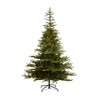 Nearly Natural Layered 8 Foot Pre-Lit Spruce Christmas Tree