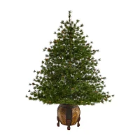 Nearly Natural Mountain 5 1/2 Foot Pre-Lit Potted Pine Christmas Tree