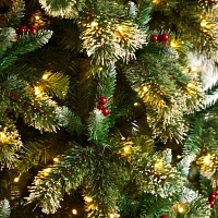 Nearly Natural 10ft Frosted Pine 10 Foot Pre-Lit Flocked Pine Christmas Tree