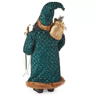 North Pole Trading Co. 36in Peacock African American Santa Figurine