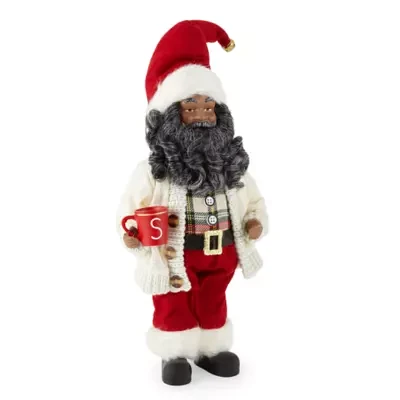 North Pole Trading Co. 12in Cocoa African American Santa Figurine