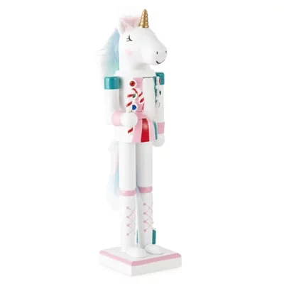 North Pole Trading Co. 14in Unicorn Christmas Nutcracker