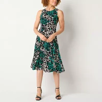 Danny & Nicole Womens Floral Midi Jacket Dress