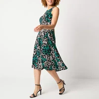 Danny & Nicole Womens Floral Midi Jacket Dress