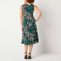 Danny & Nicole Womens Floral Midi Jacket Dress