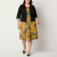 Studio 1 Womens Midi Jacket Dress Plus