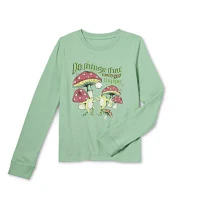 Thereabouts Little & Big Girls Round Neck Long Sleeve Graphic T-Shirt