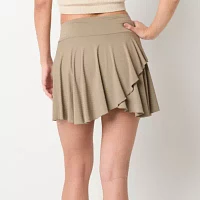 Arizona Womens Mid Rise Asymmetrical Skirt-Juniors