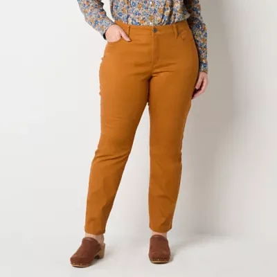 St. John's Bay Womens Mid Rise Straight Leg Jean