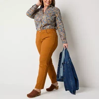 St. John's Bay Womens Mid Rise Straight Leg Jean