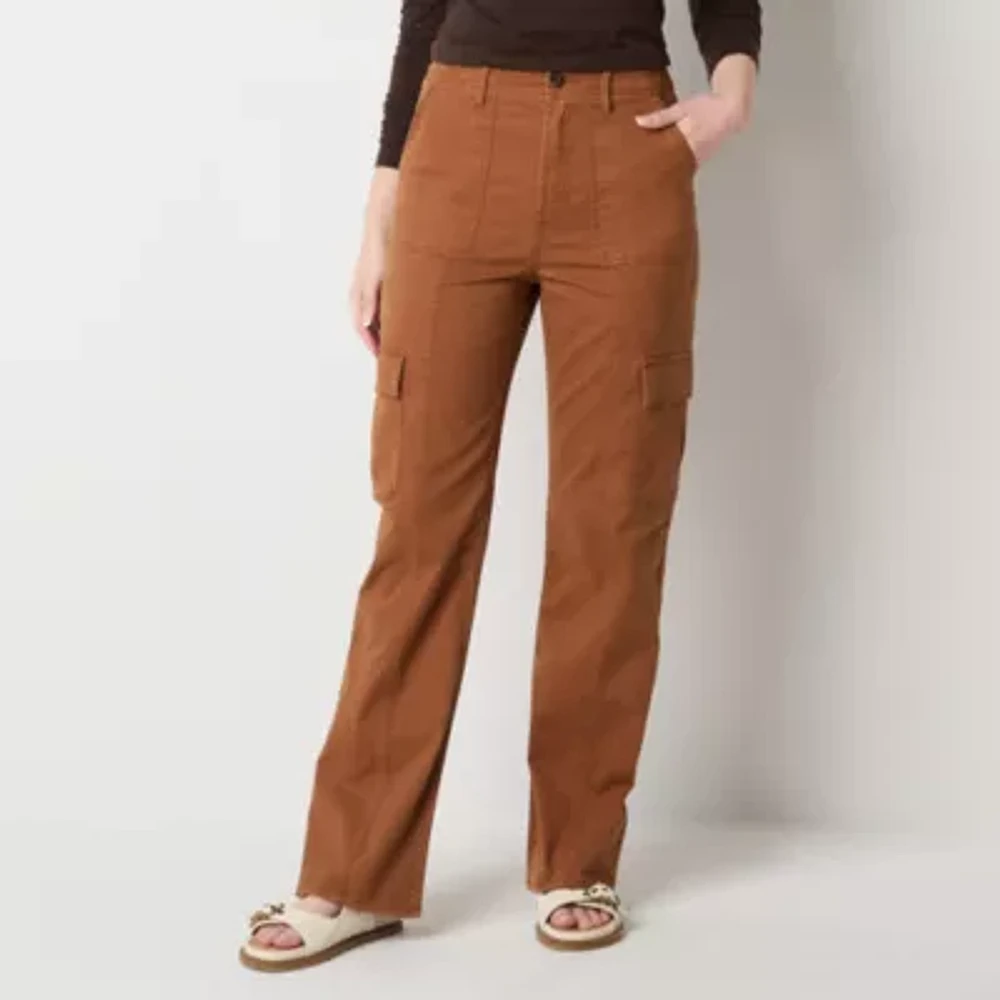 a.n.a Womens High Rise Straight Cargo Pant